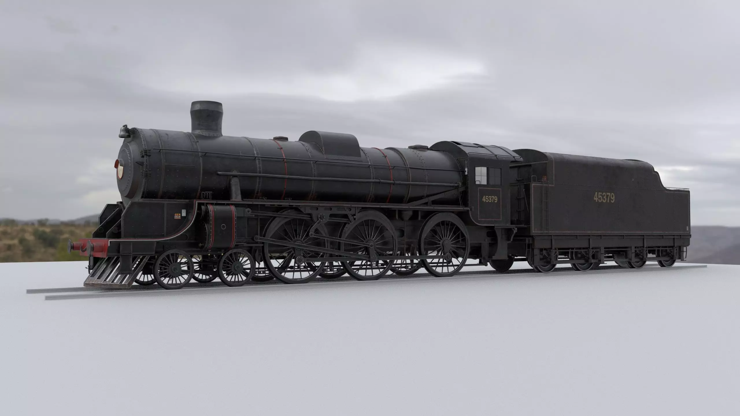 Locomotive and Coalcar model RIGGED 3D model_0