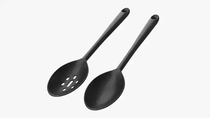 Kitchen spoon 2-piece set 3D model