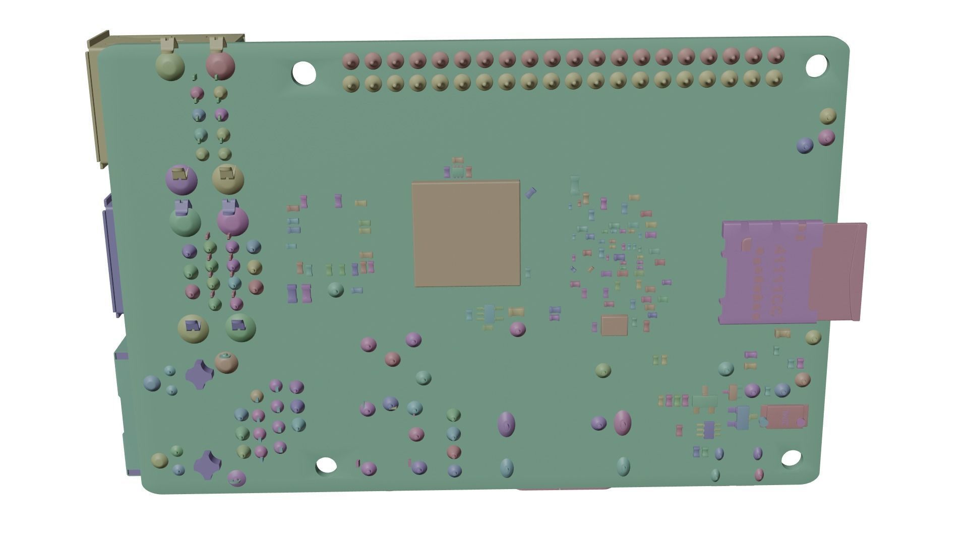 Raspberry pi 2 Low-poly 3D model_11