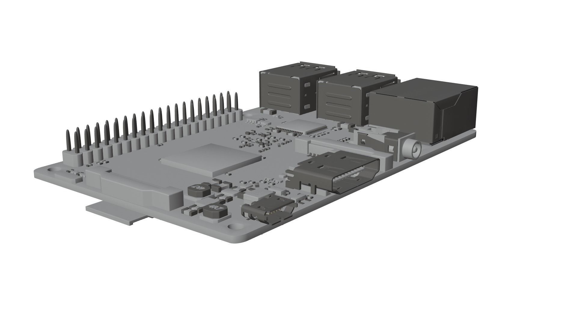 Raspberry pi 2 Low-poly 3D model_8