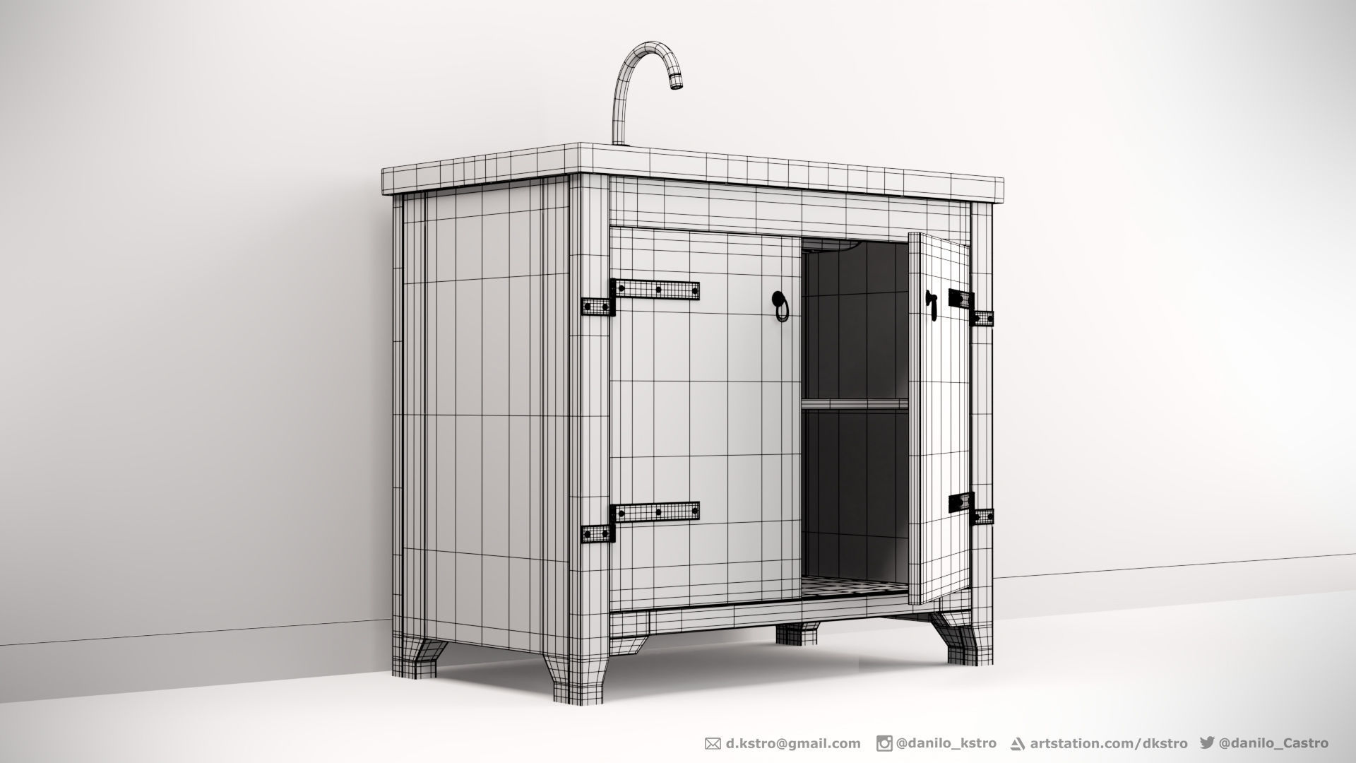 Bathroom Cabinet  3D model_6