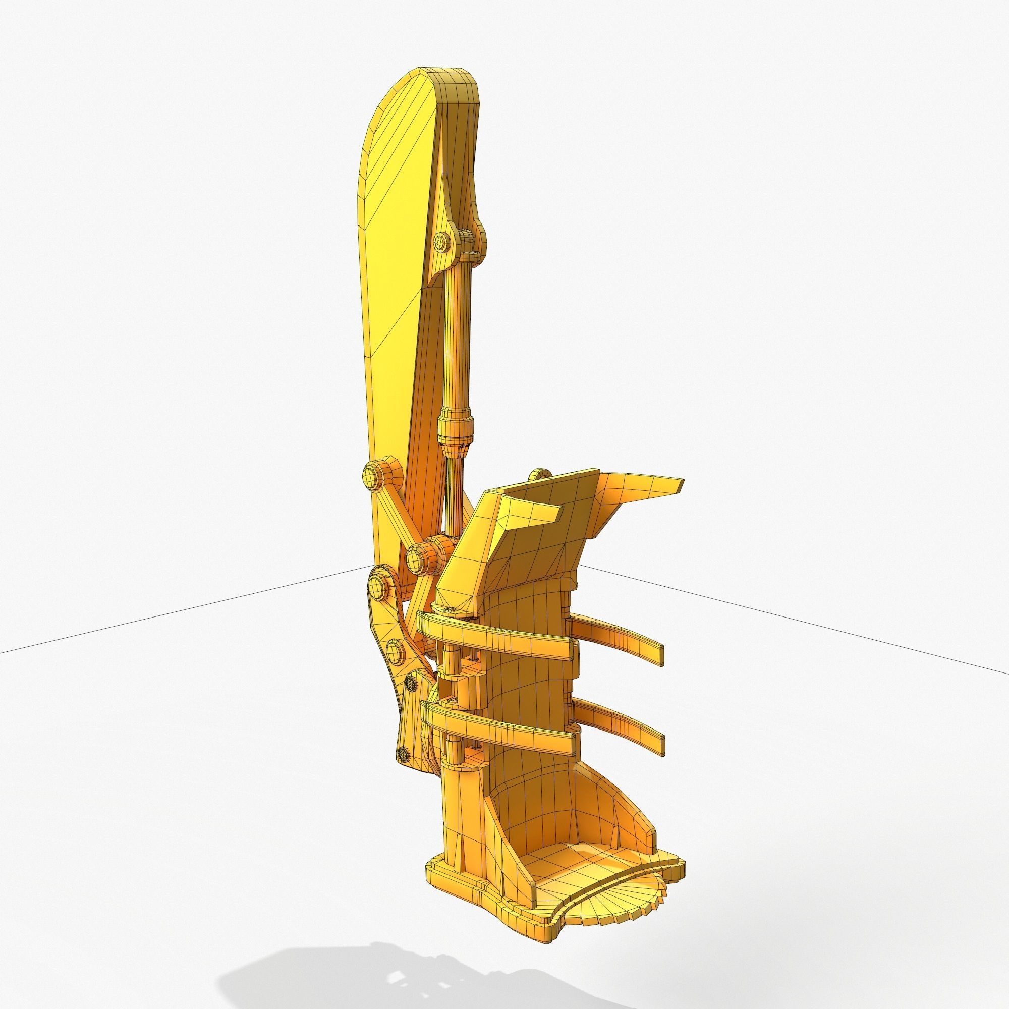 Feller Buncher Arm PBR Riged Low-poly 3D model_8
