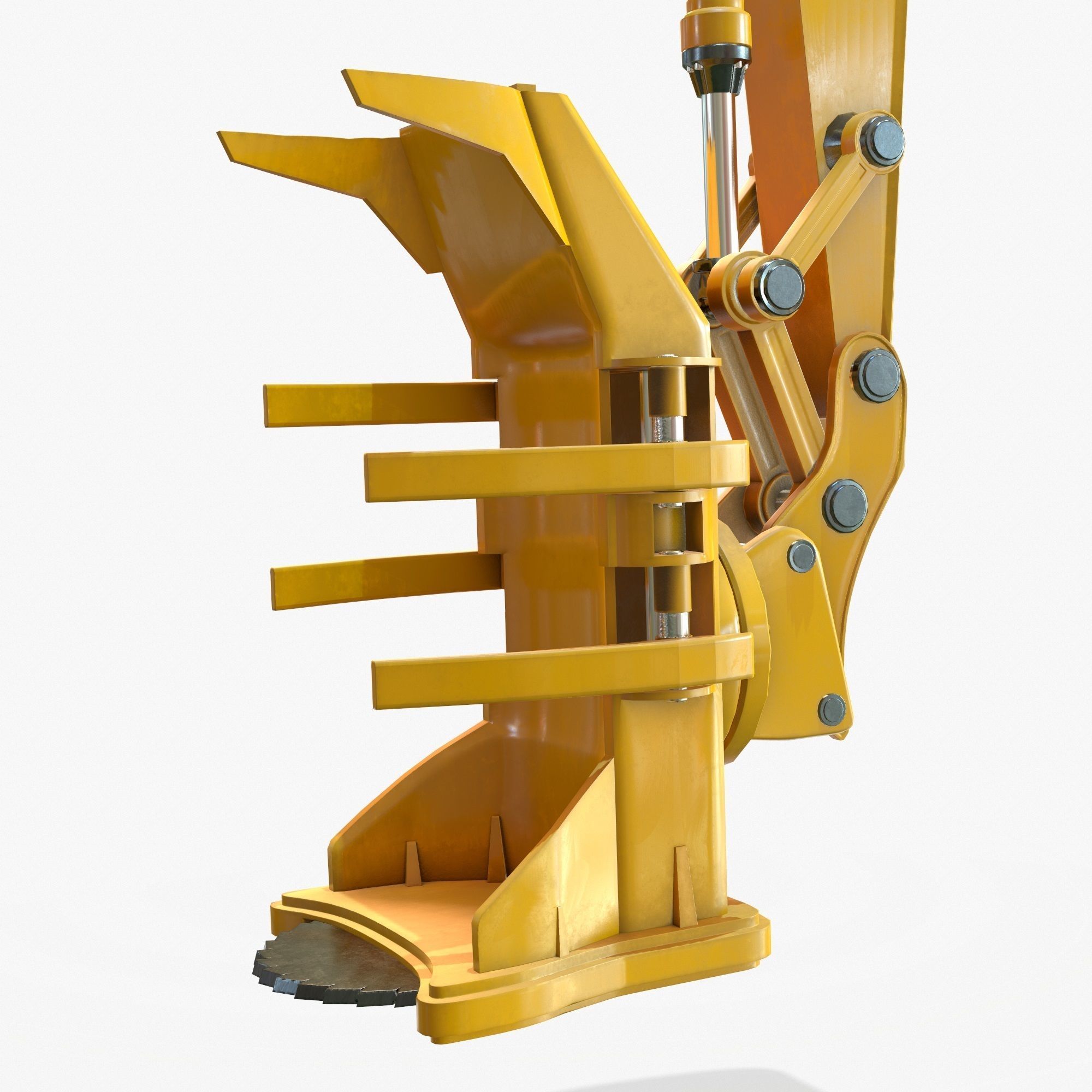Feller Buncher Arm PBR Riged Low-poly 3D model_9