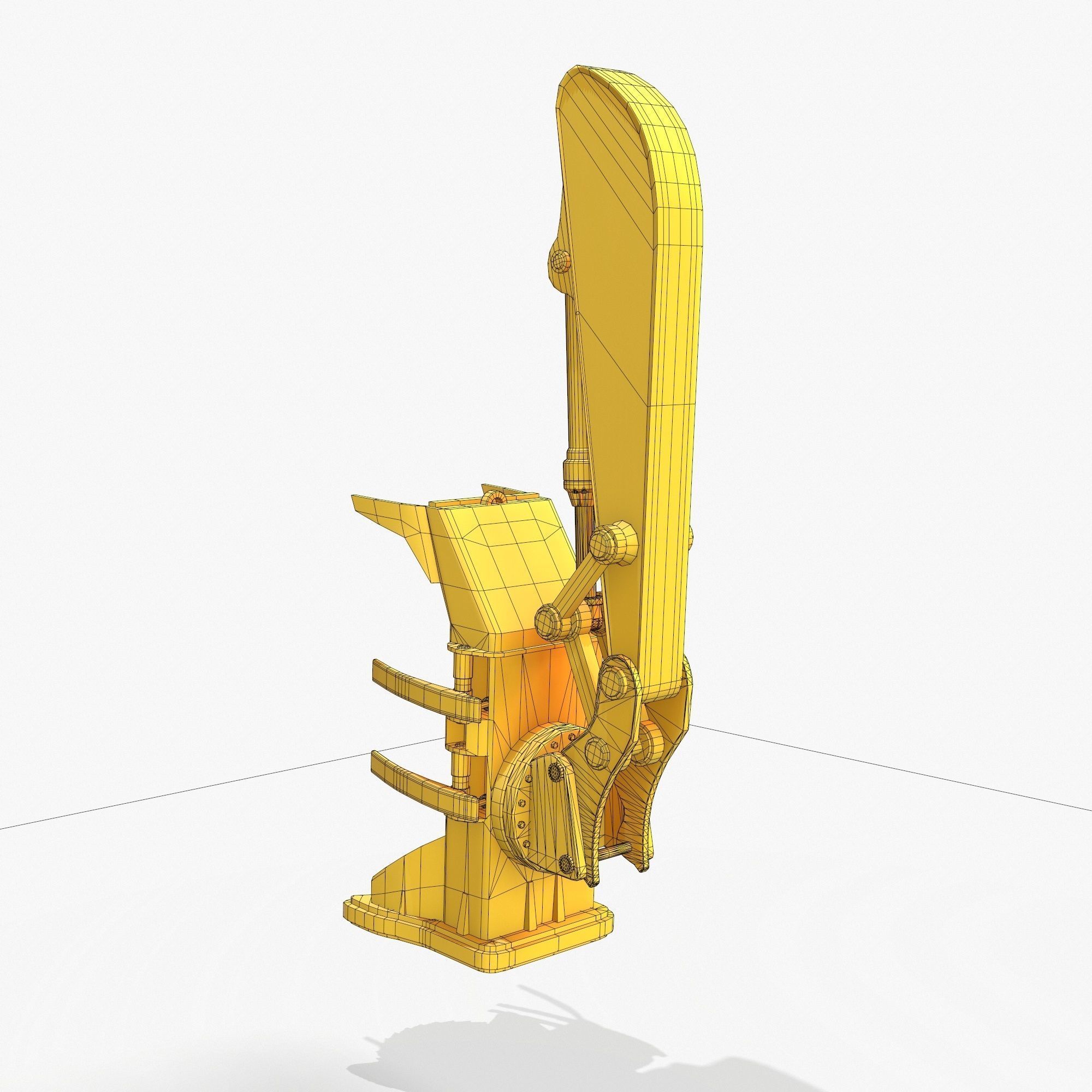 Feller Buncher Arm PBR Riged Low-poly 3D model_1