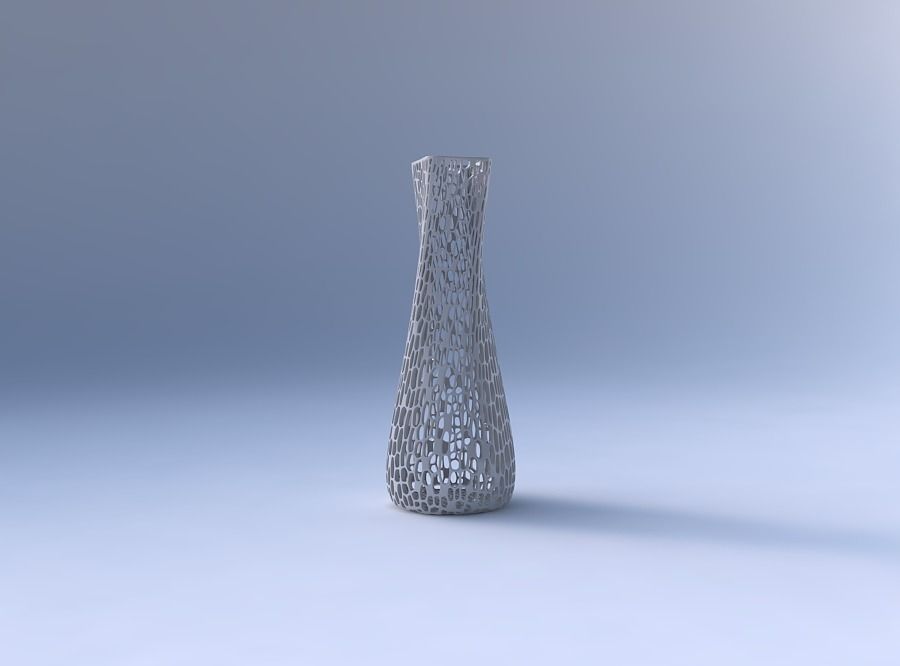Vase semi quadratic with dense organic lattice 2 3D print model_4