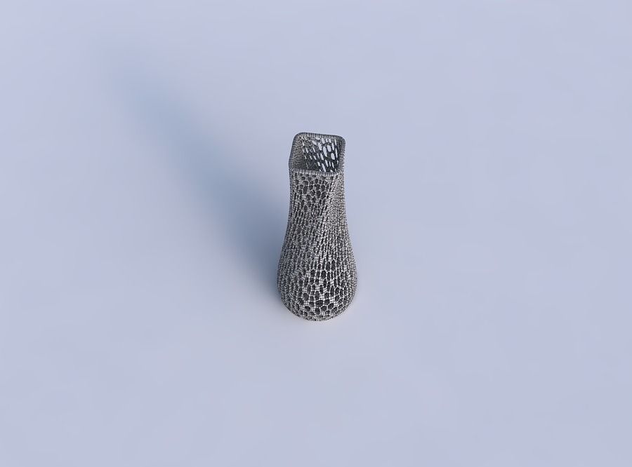 Vase semi quadratic with dense organic lattice 2 3D print model_6