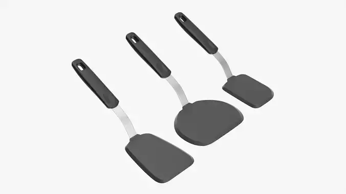 Cooking 3-spatula set 3D model