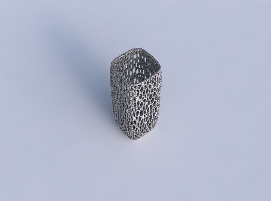 Vase quadratic tall with fine organic lattice 3D print model_6