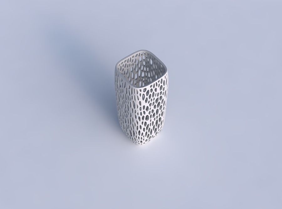 Vase quadratic tall with fine organic lattice 3D print model_1