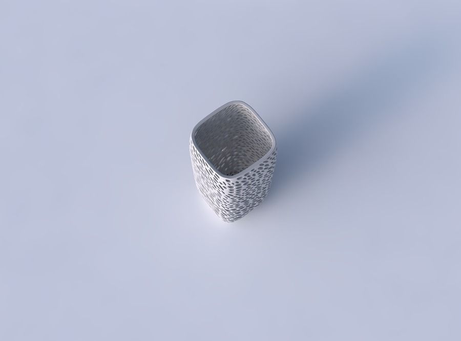 Vase quadratic tall with dense twisted organic lattice 3D print model_2