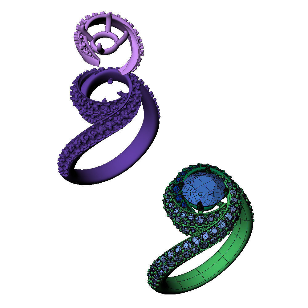 Trinity Ruban Ring 1ct 3D print model_7