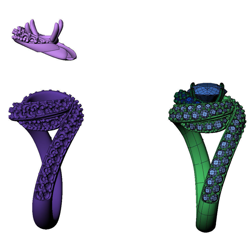 Trinity Ruban Ring 1ct 3D print model_12