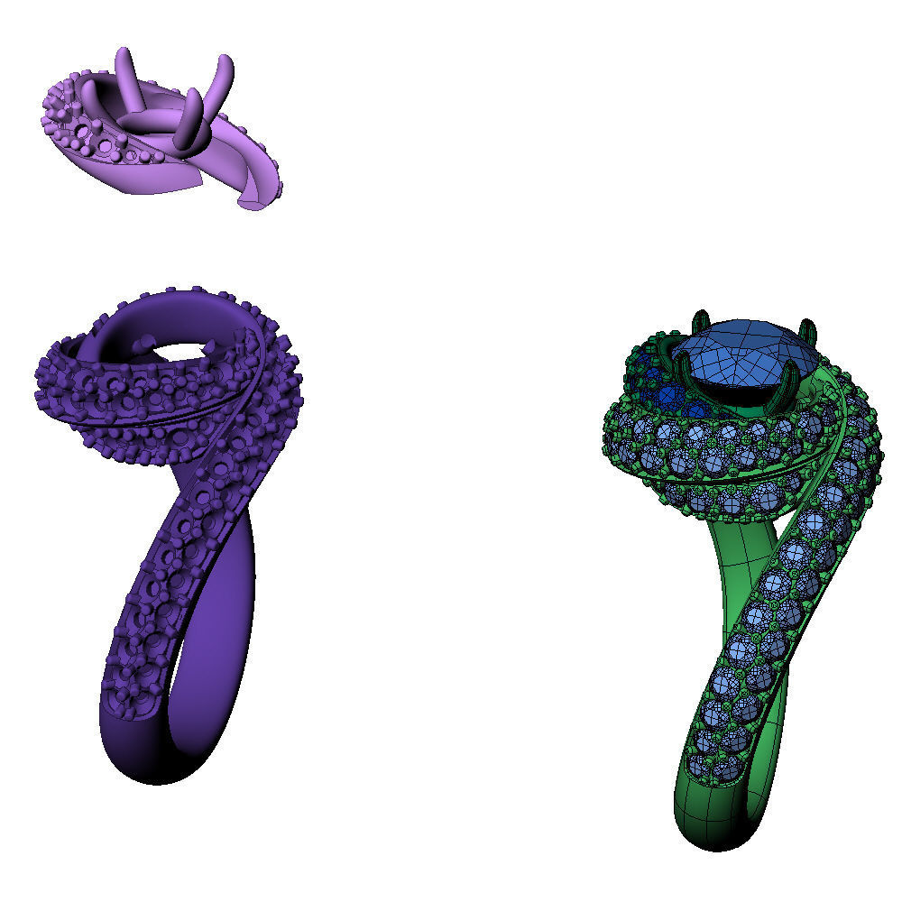 Trinity Ruban Ring 1ct 3D print model_8