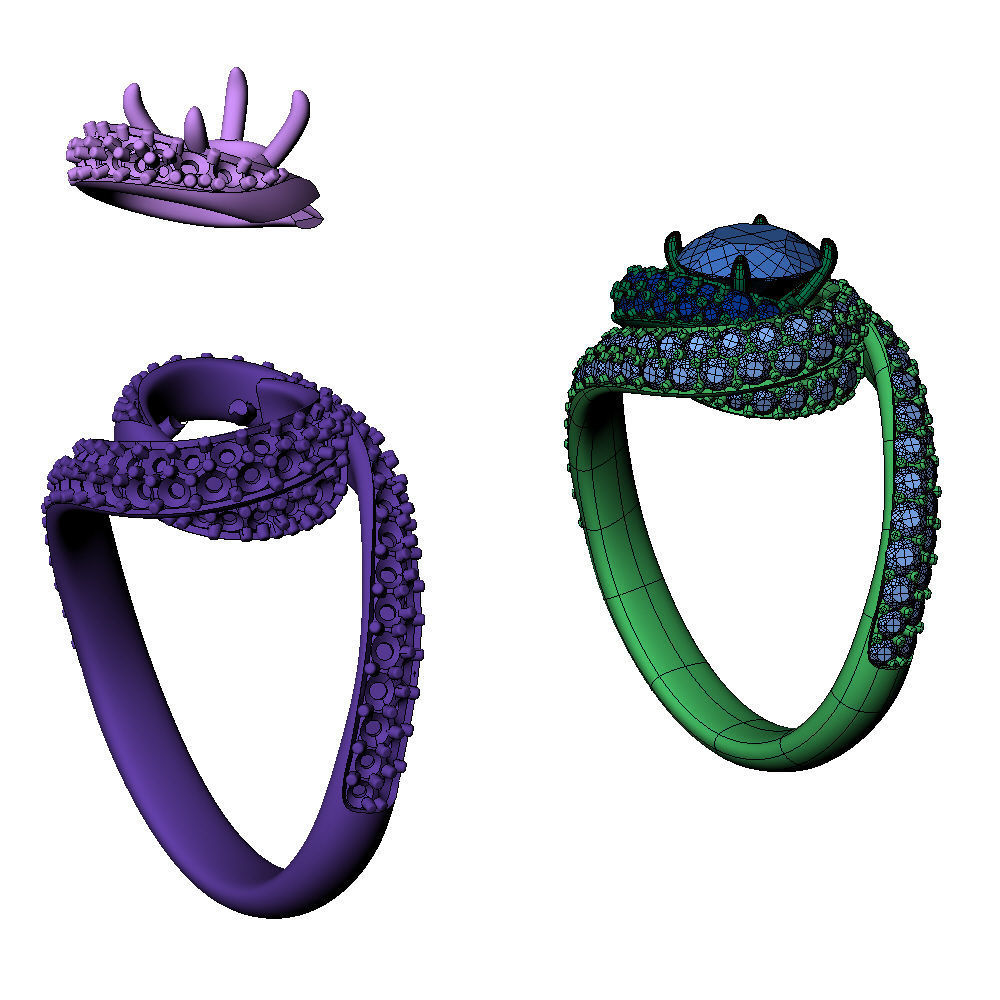 Trinity Ruban Ring 1ct 3D print model_11