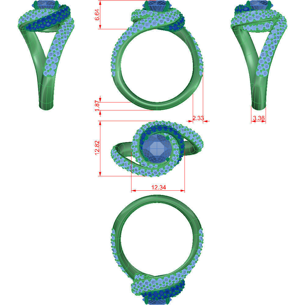 Trinity Ruban Ring 1ct 3D print model_6