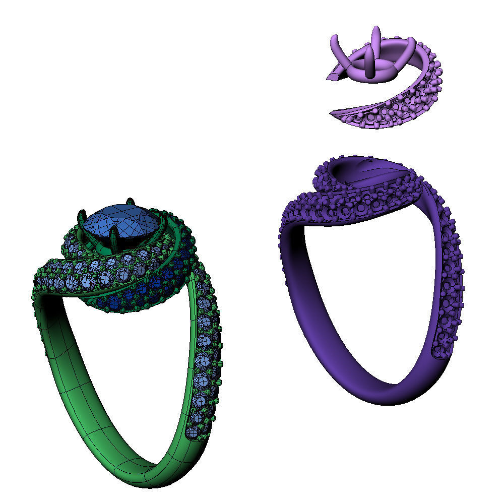 Trinity Ruban Ring 1ct 3D print model_9