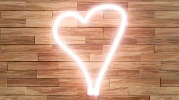 Neon Heart Sign Low-poly 3D model