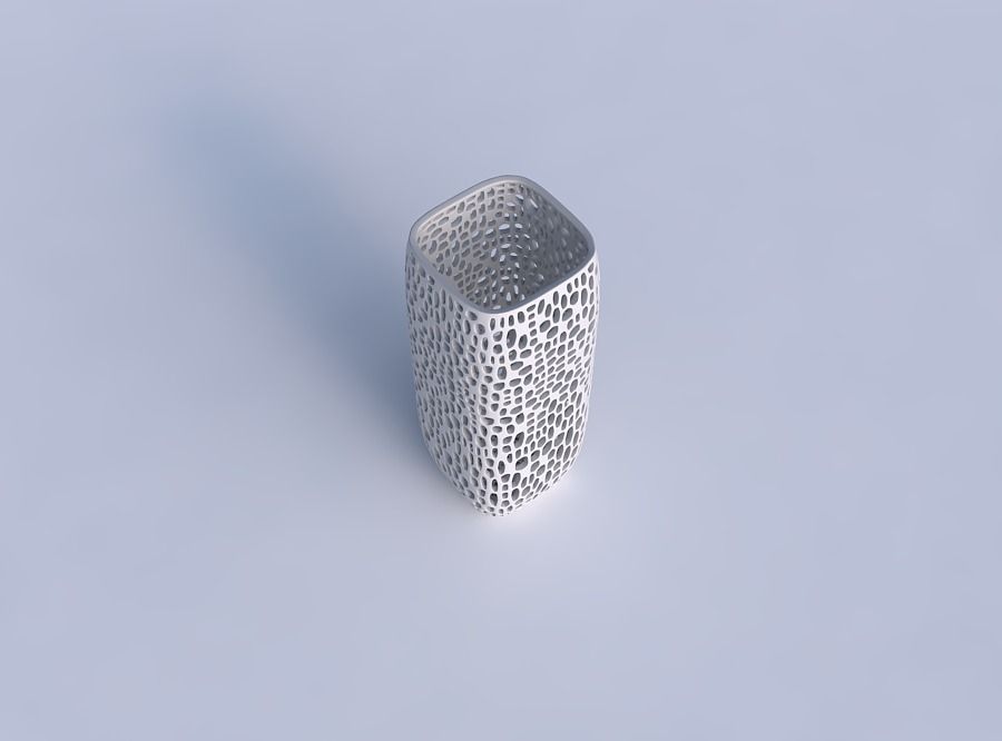 Vase quadratic tall with dense organic lattice 2 3D print model_1