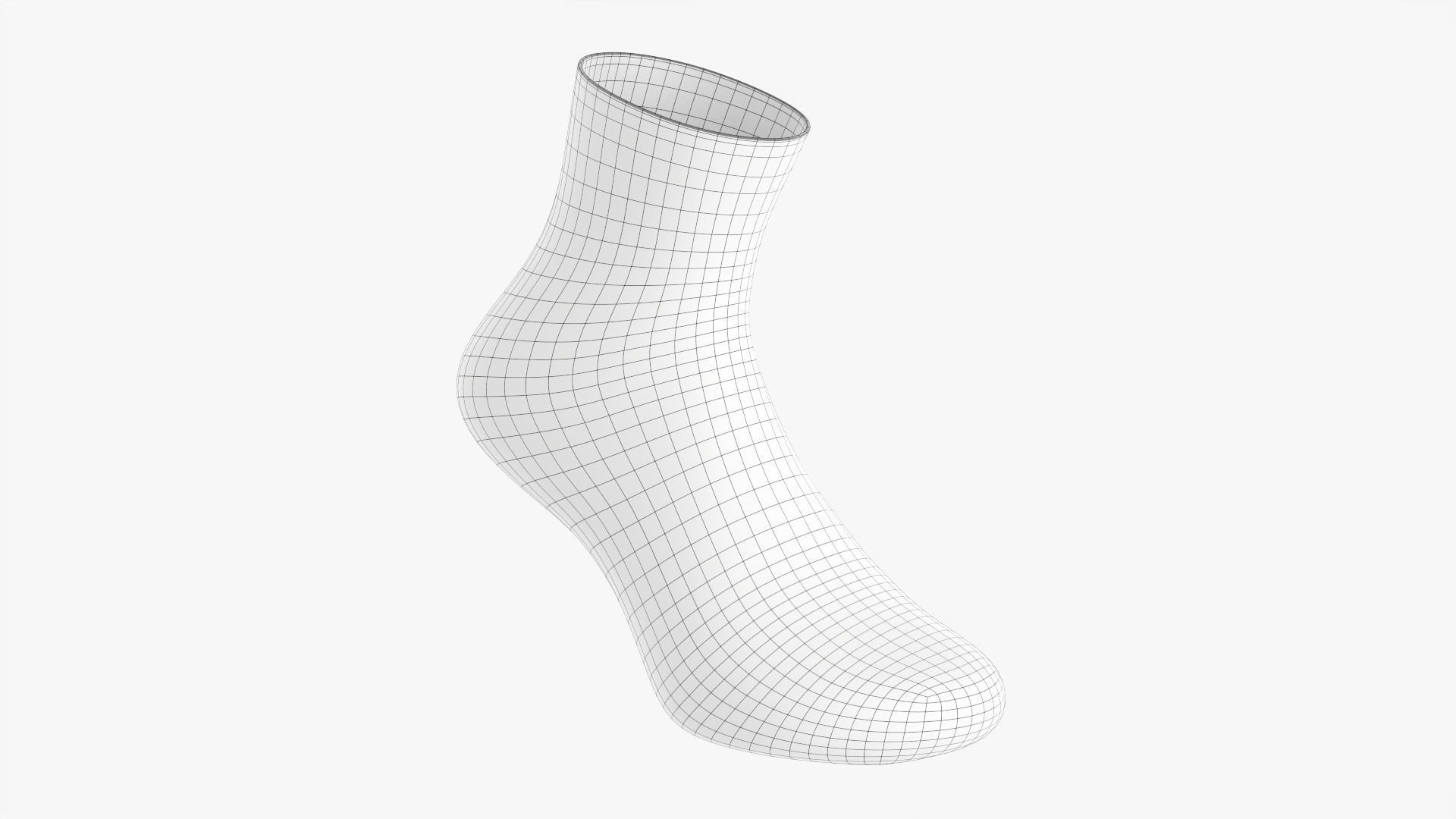 Regular sport sock 3D model_6
