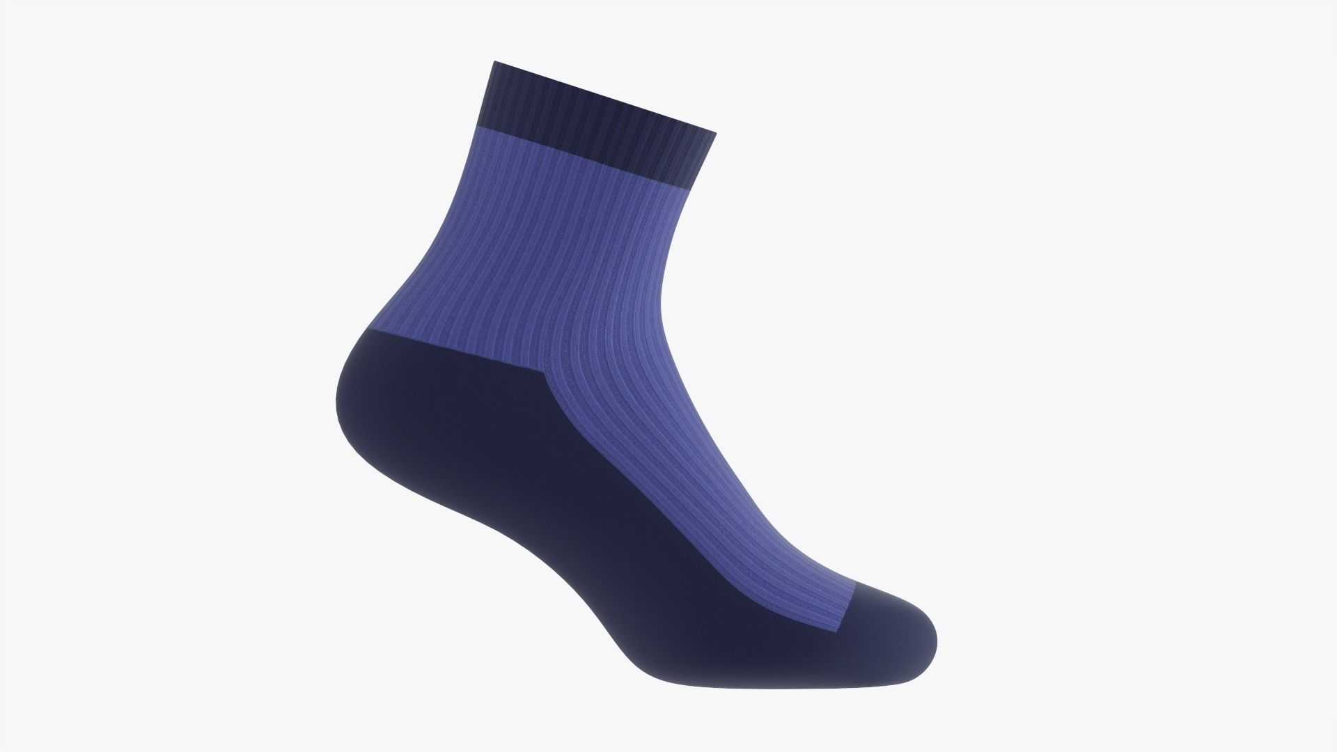 Regular sport sock 3D model_4