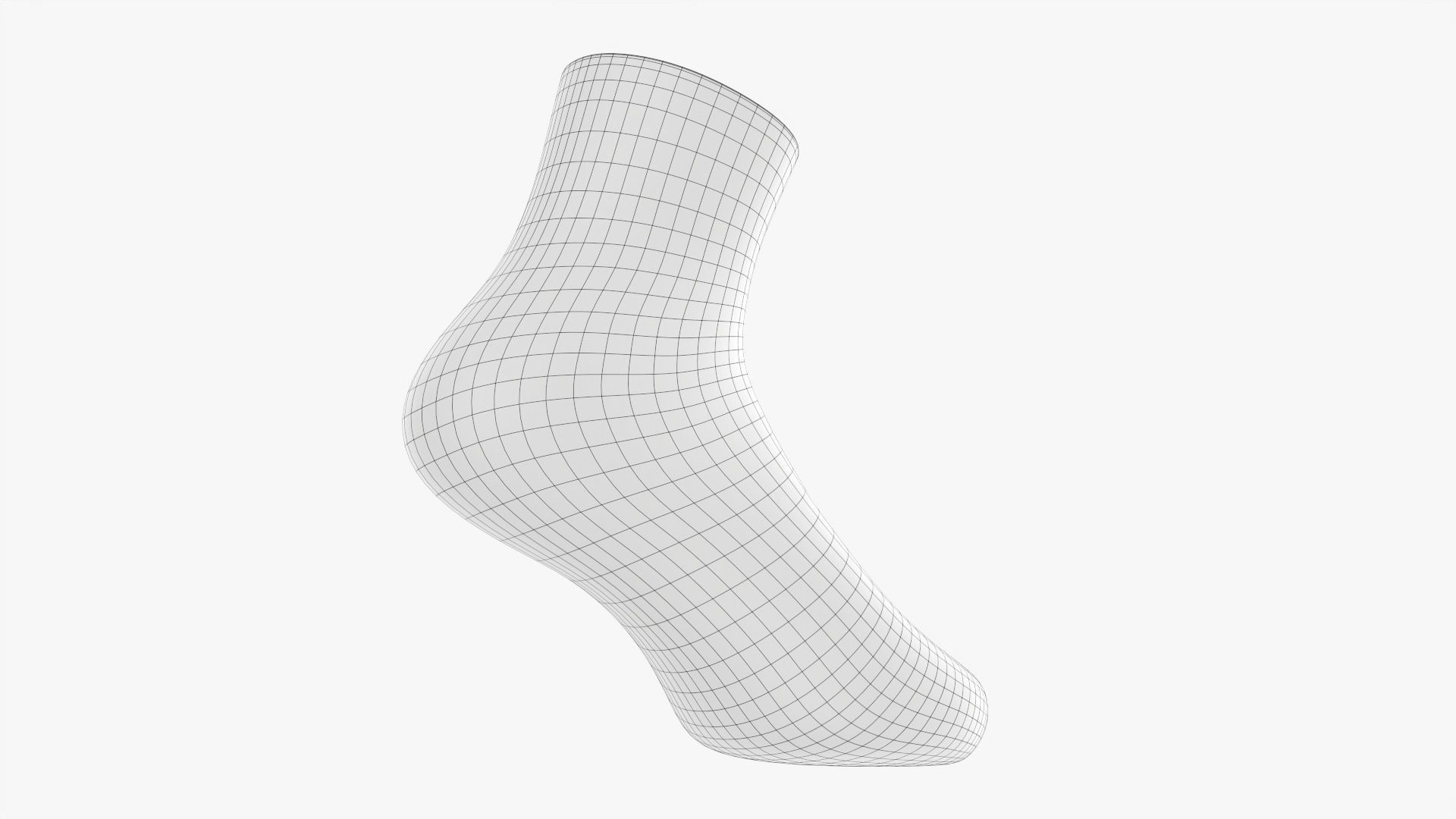 Regular sport sock 3D model_8