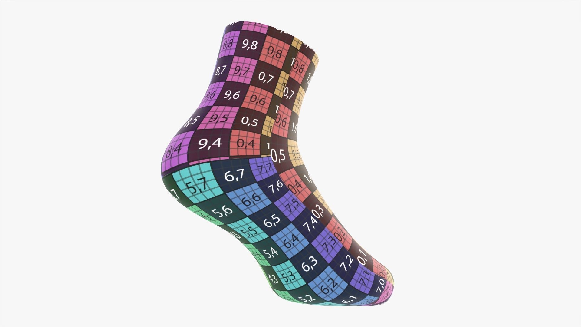 Regular sport sock 3D model_14