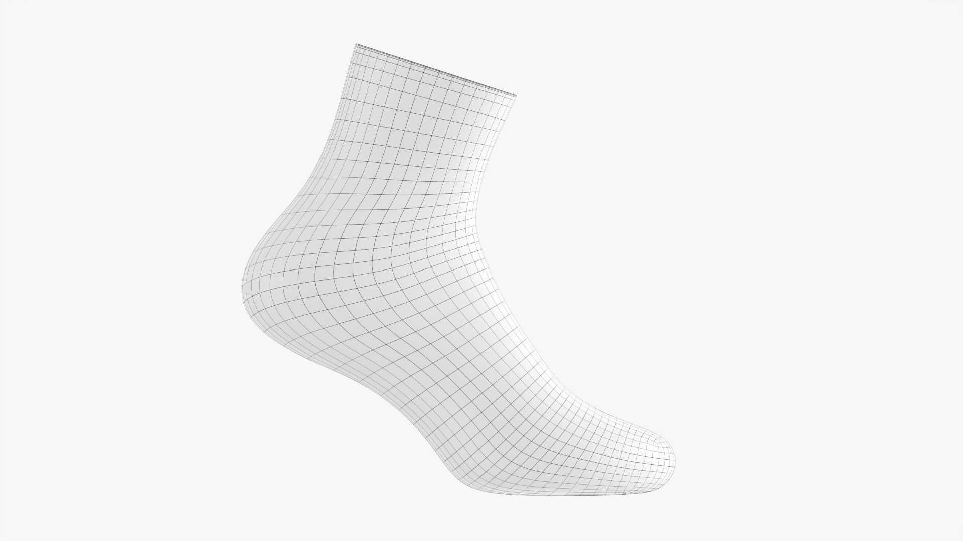 Regular sport sock 3D model_10