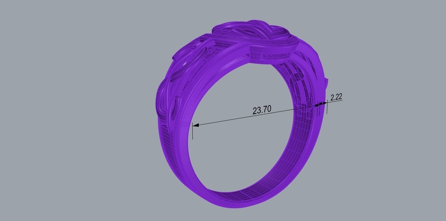 dollar ring 3D print model_22