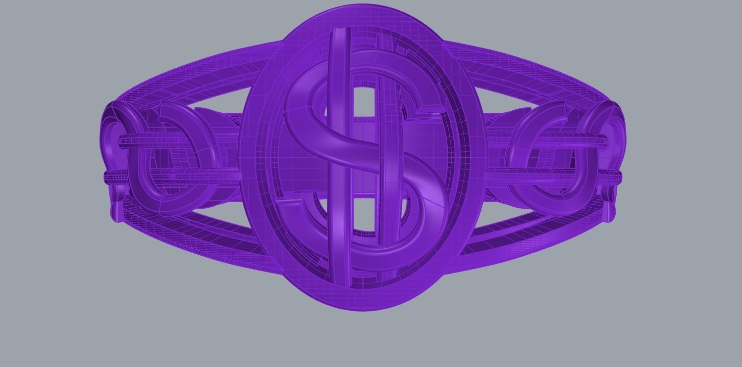 dollar ring 3D print model_11