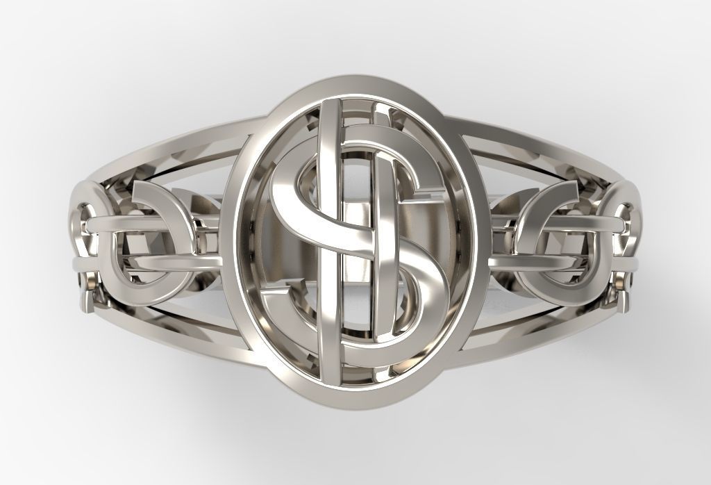 dollar ring 3D print model_24