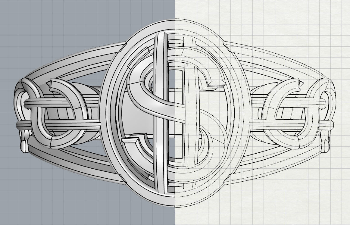 dollar ring 3D print model_36