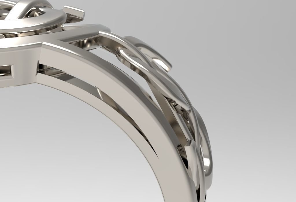 dollar ring 3D print model_27