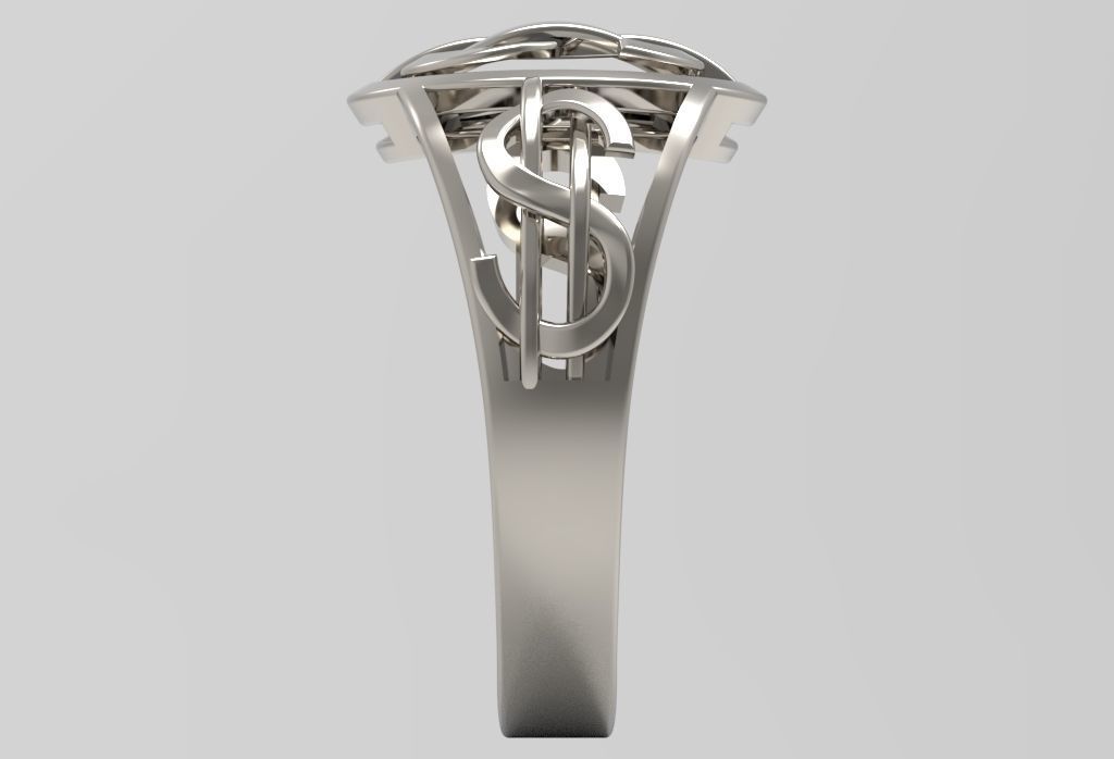 dollar ring 3D print model_23