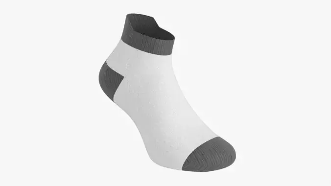 Short sport sock 02 3D model