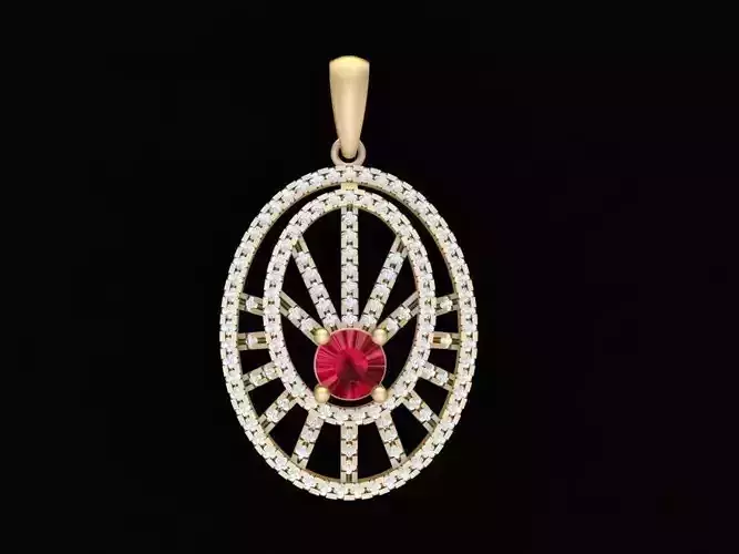 Oval Halo Gemstone Pendant 222