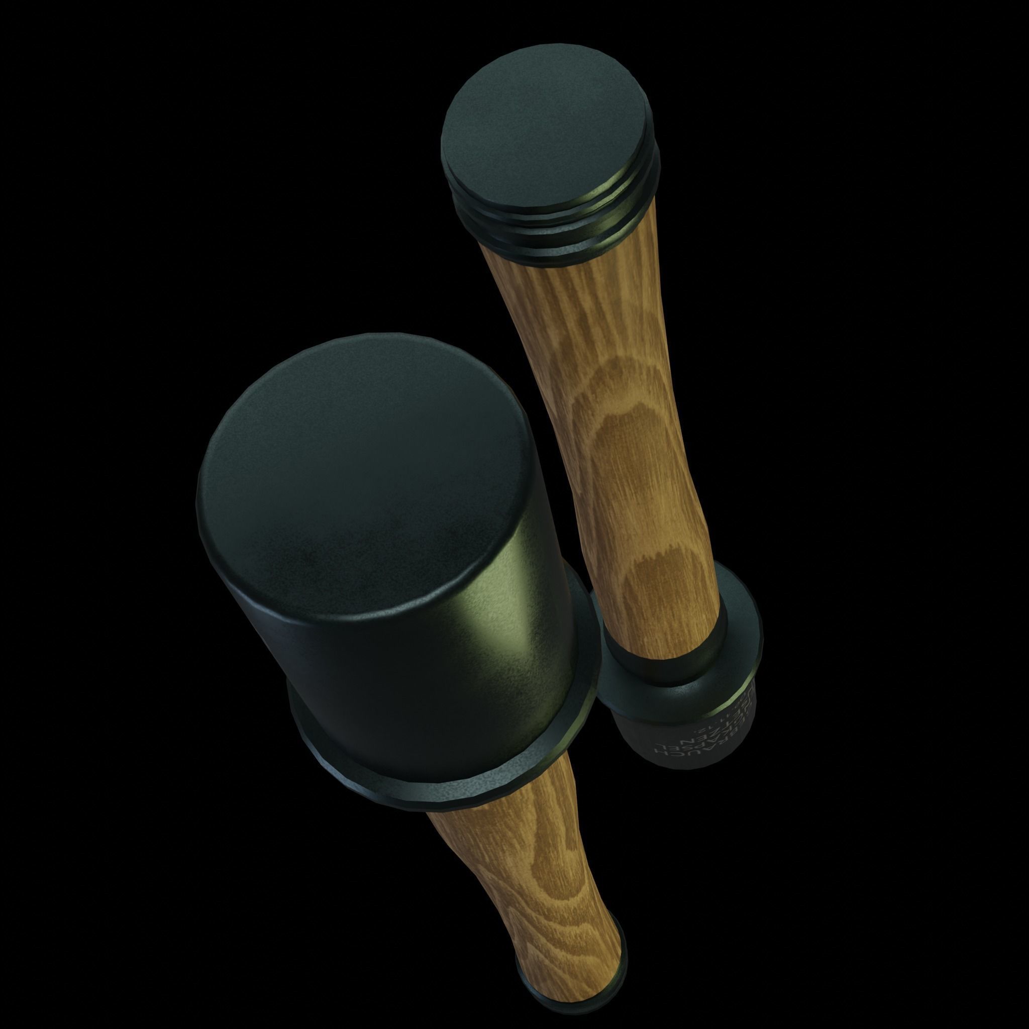 German stick grenade Low-poly 3D model_4