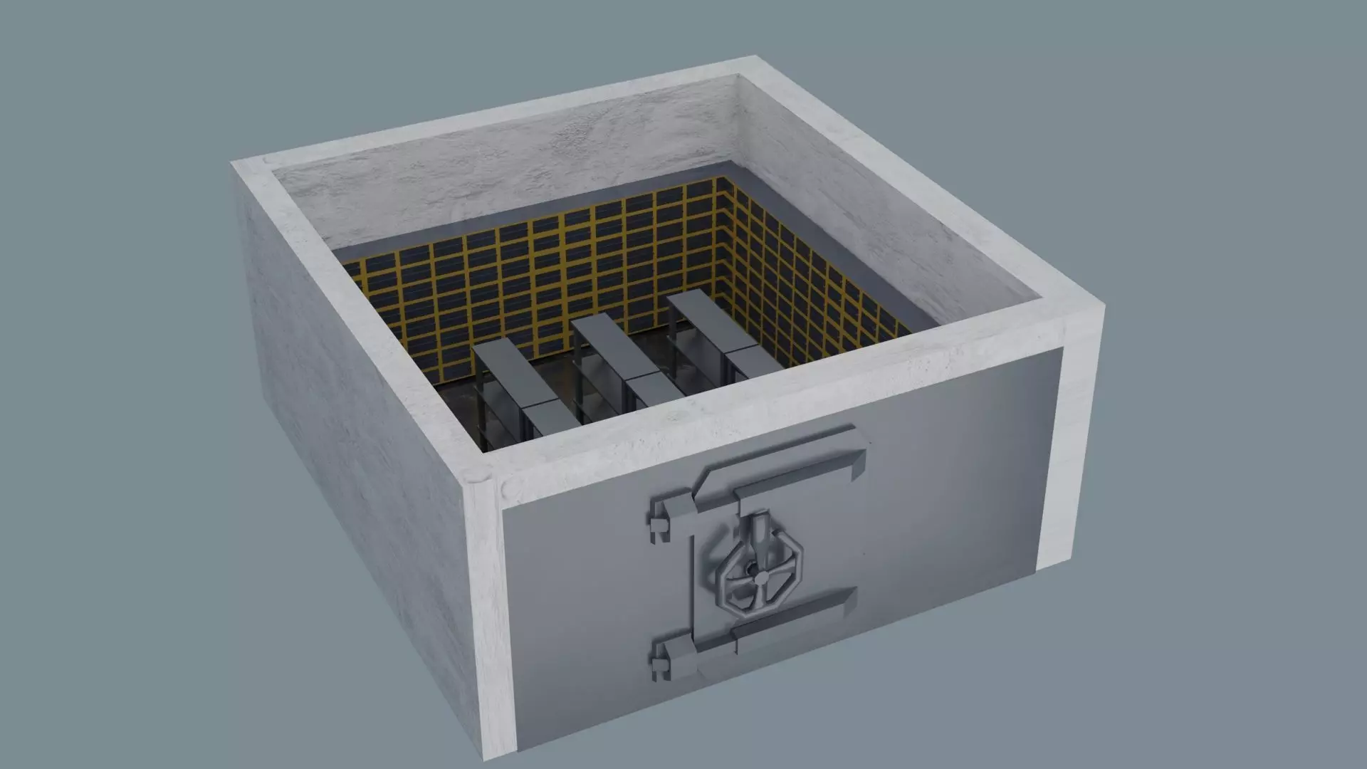 Bank Vault Low-poly 3D model