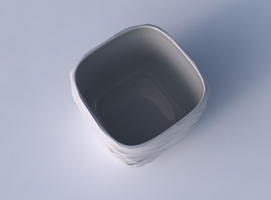 Vase quadratic stumpy with fibers smooth inside 3D print model_2