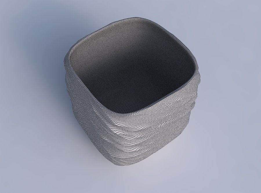 Vase quadratic stumpy with fibers smooth inside 3D print model_6