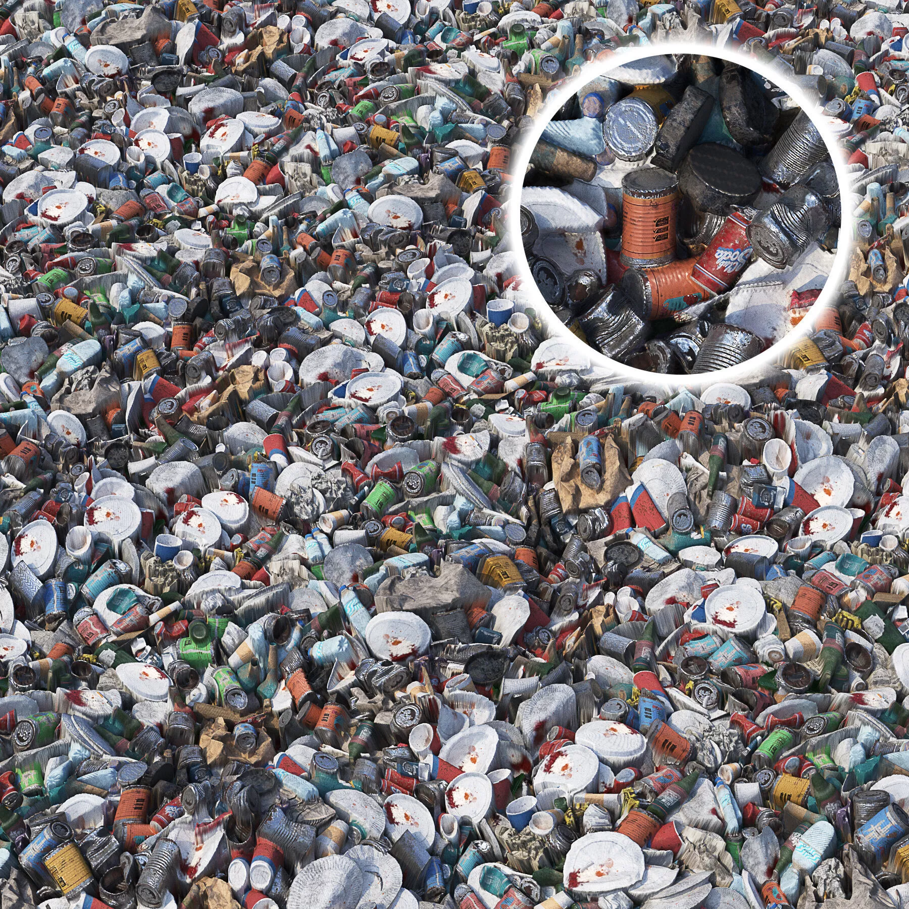 Ultra realistic Textures Trash Set PBR 3D model