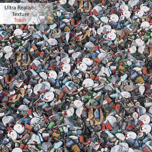 Ultra realistic Textures Trash Set PBR  3D model