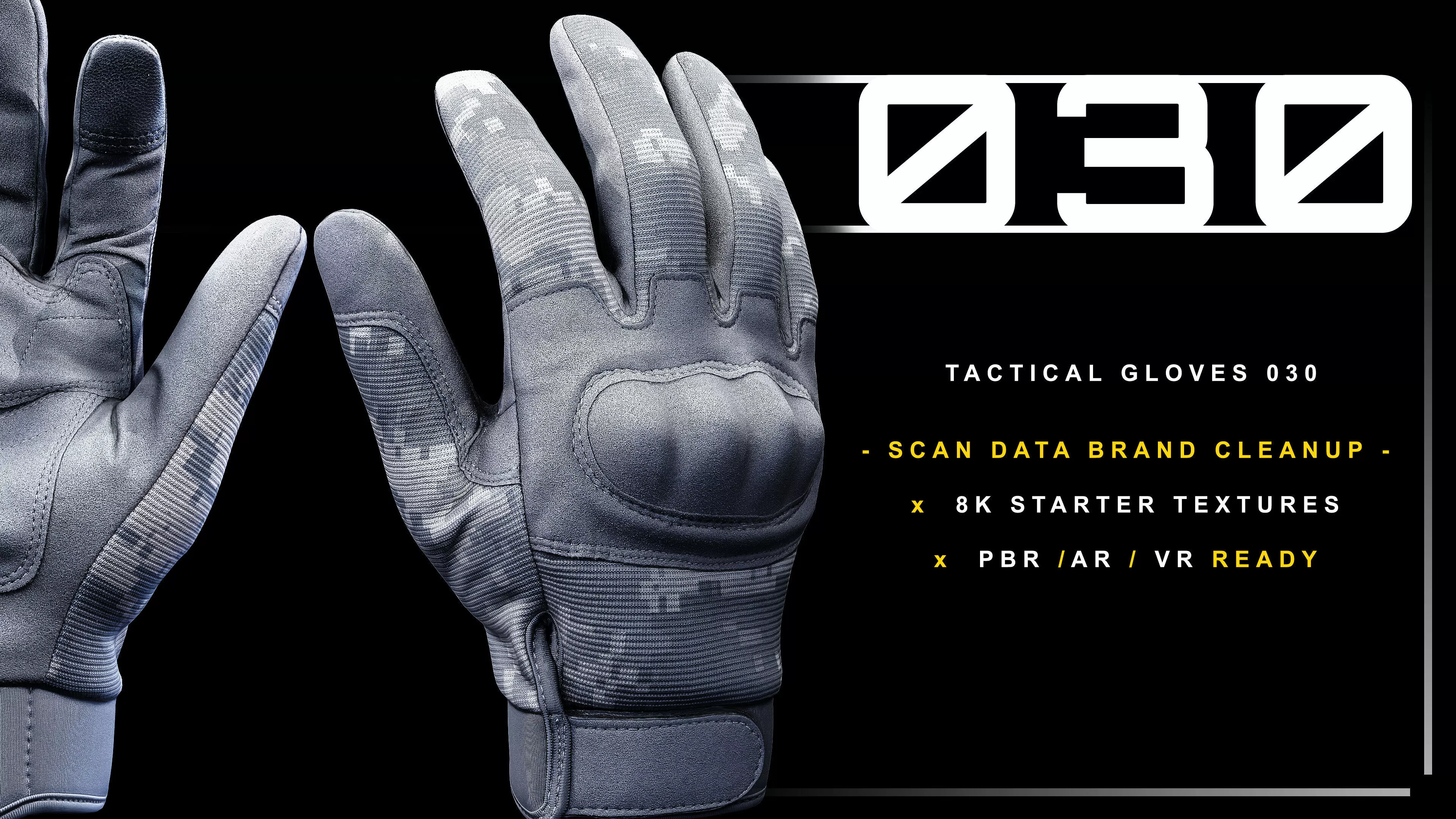 Tactical Gloves 030 Low-poly 3D model