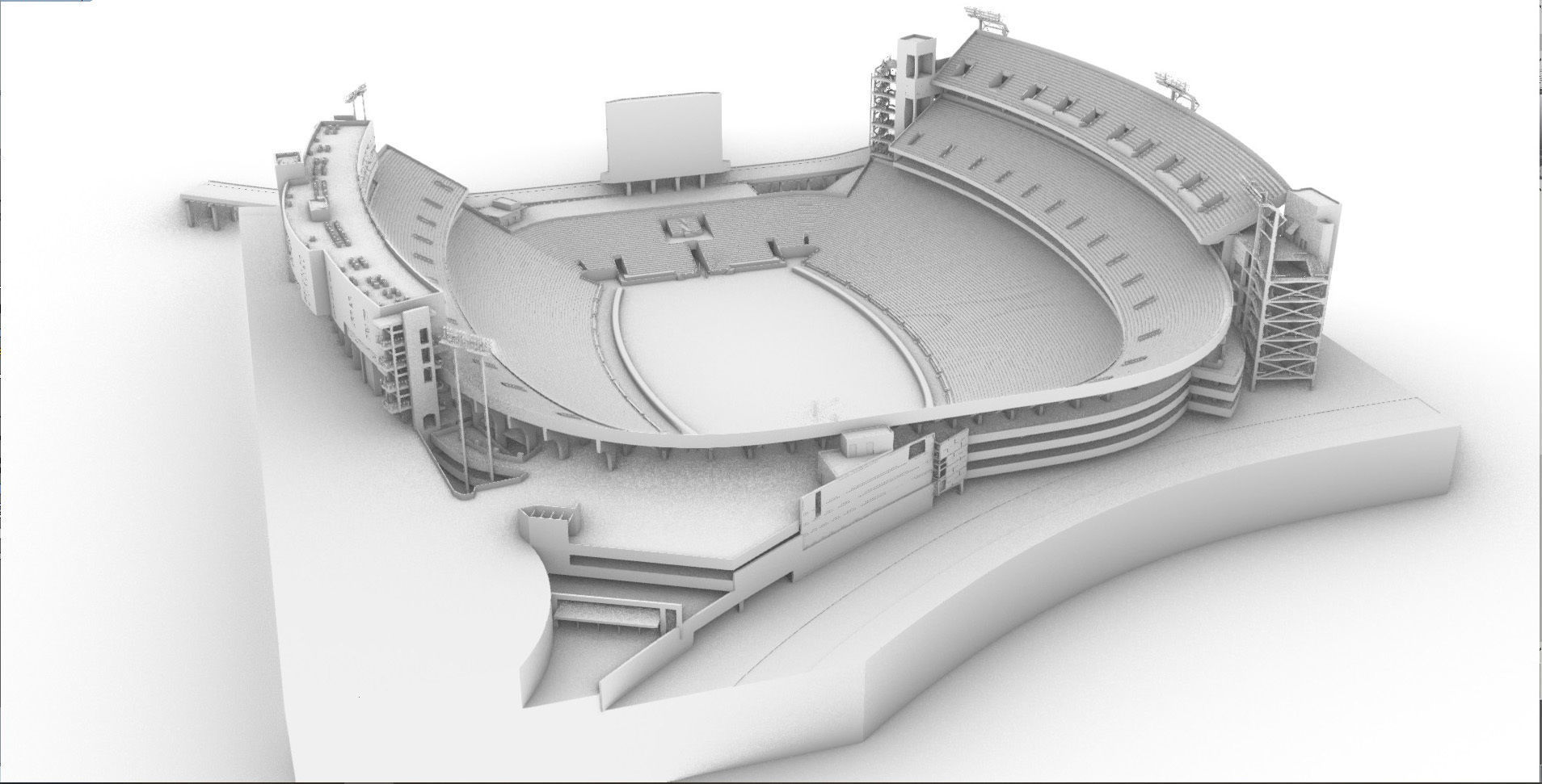 Sanford Stadium Georgia USA Low-poly 3D model_29