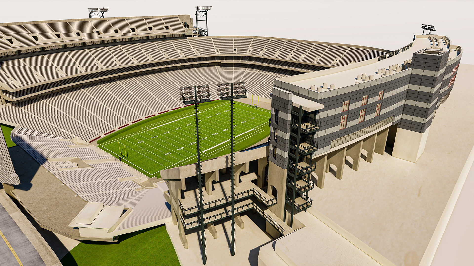 Sanford Stadium Georgia USA Low-poly 3D model_15