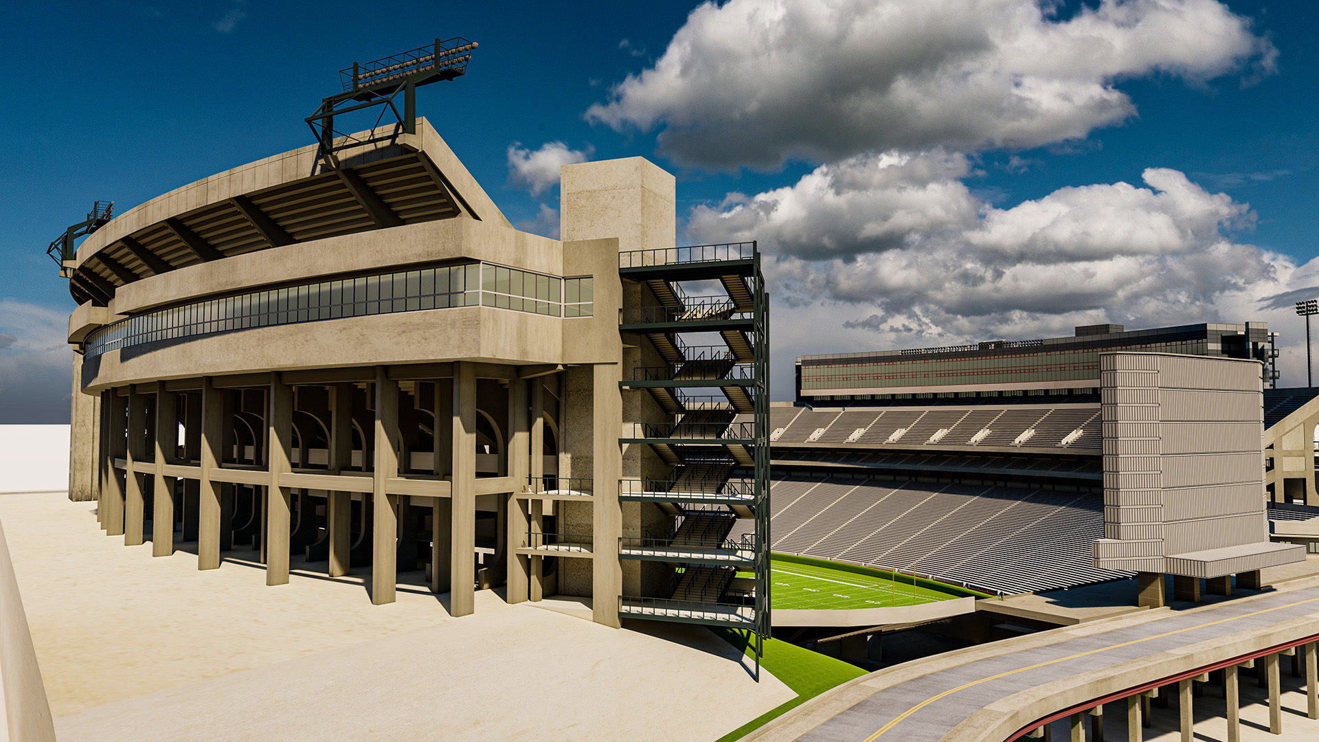 Sanford Stadium Georgia USA Low-poly 3D model_4