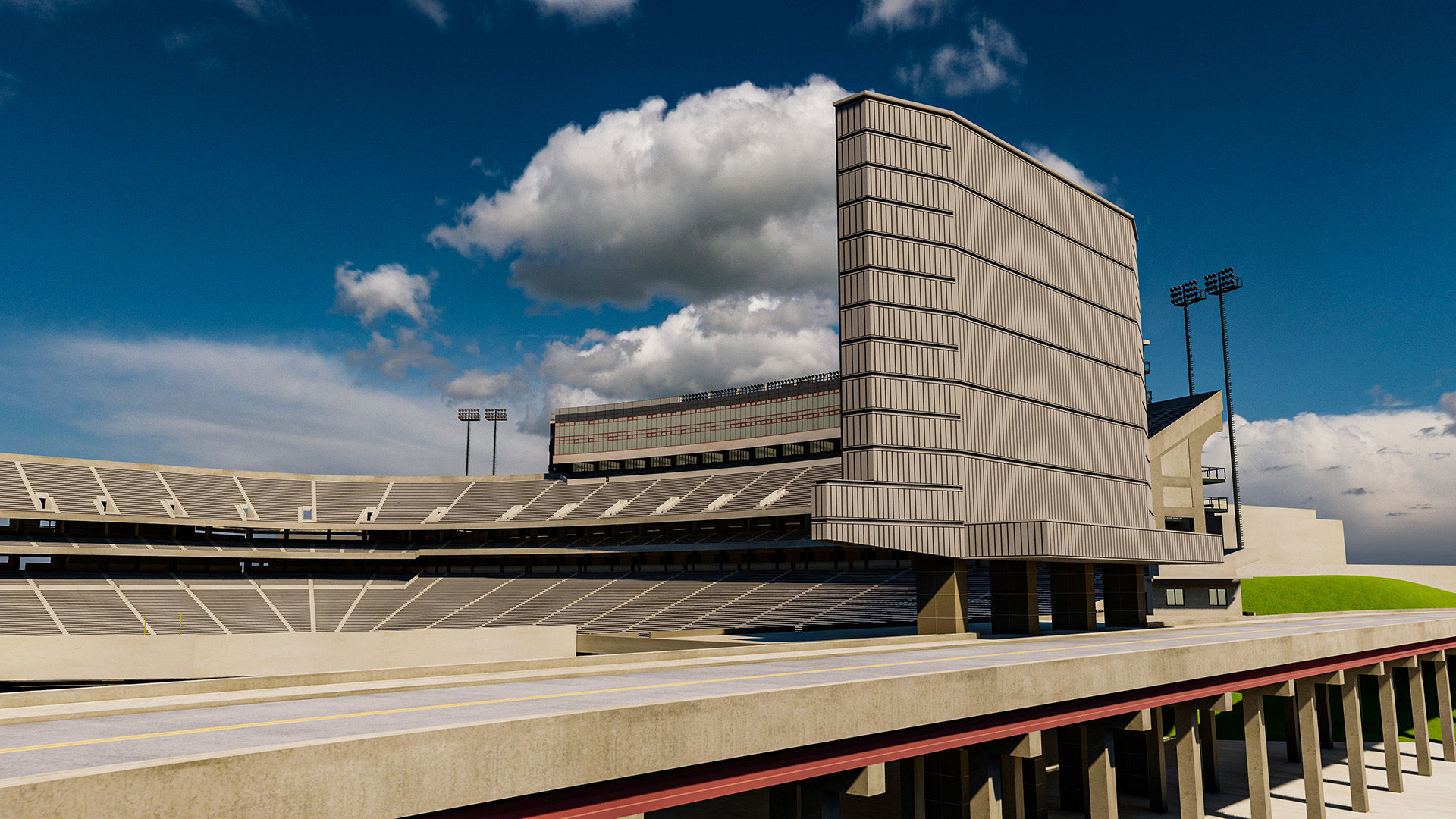 Sanford Stadium Georgia USA Low-poly 3D model_9