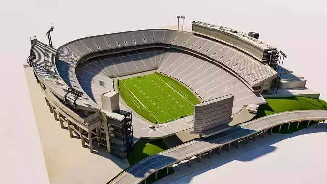 Sanford Stadium Georgia USA Low-poly 3D model