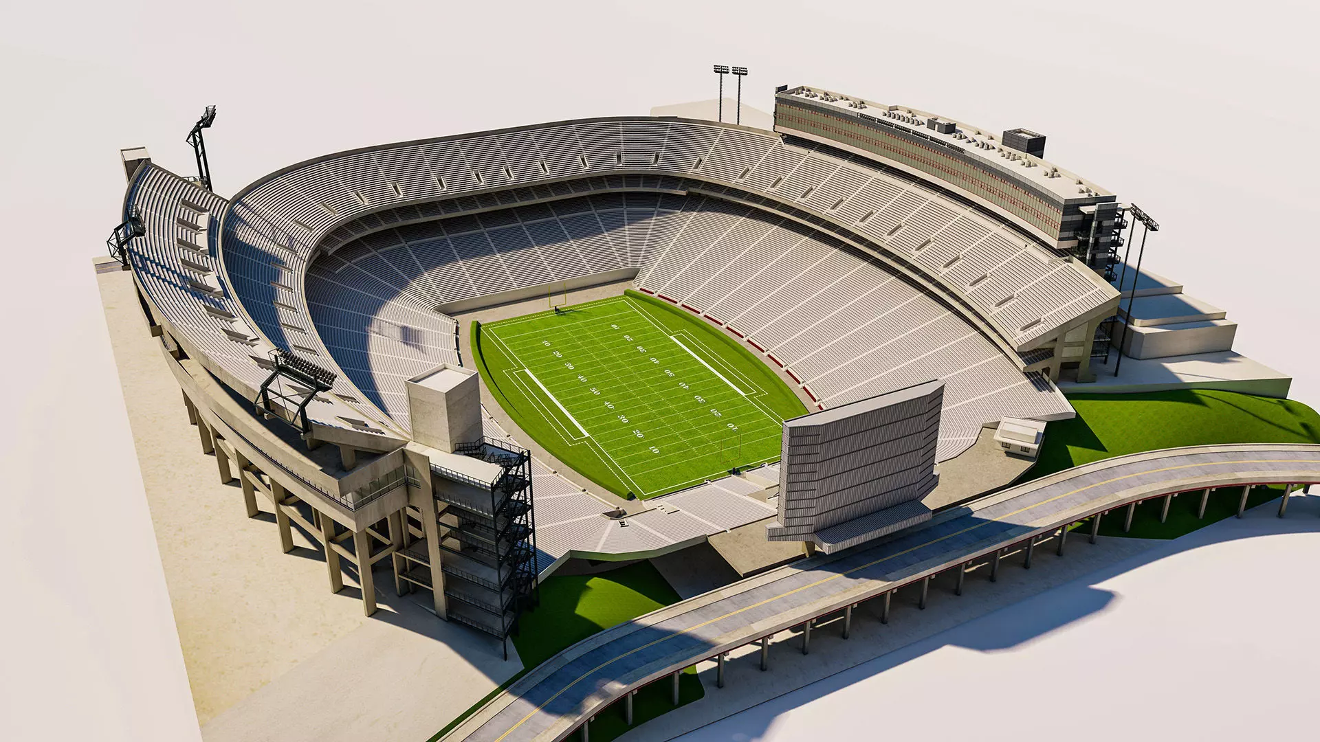 Sanford Stadium Georgia USA Low-poly 3D model_0