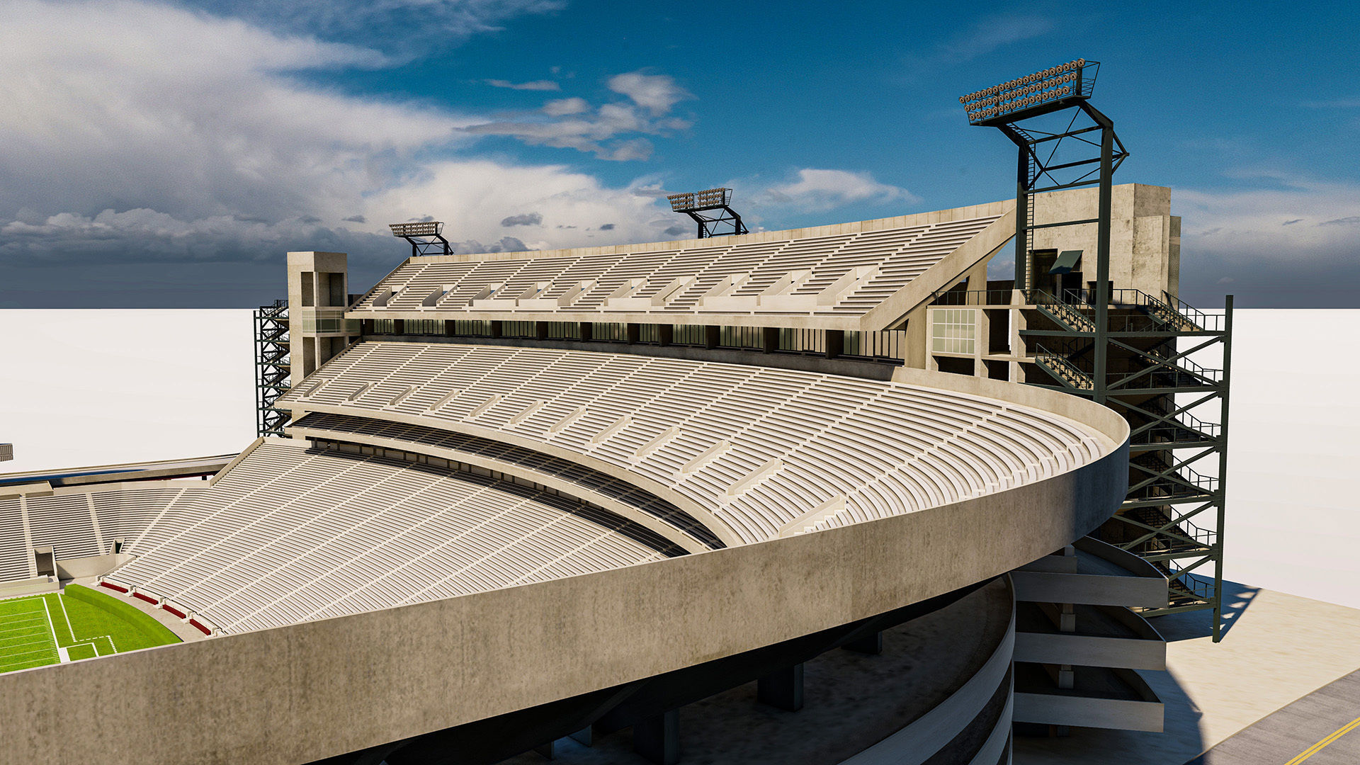 Sanford Stadium Georgia USA Low-poly 3D model_10