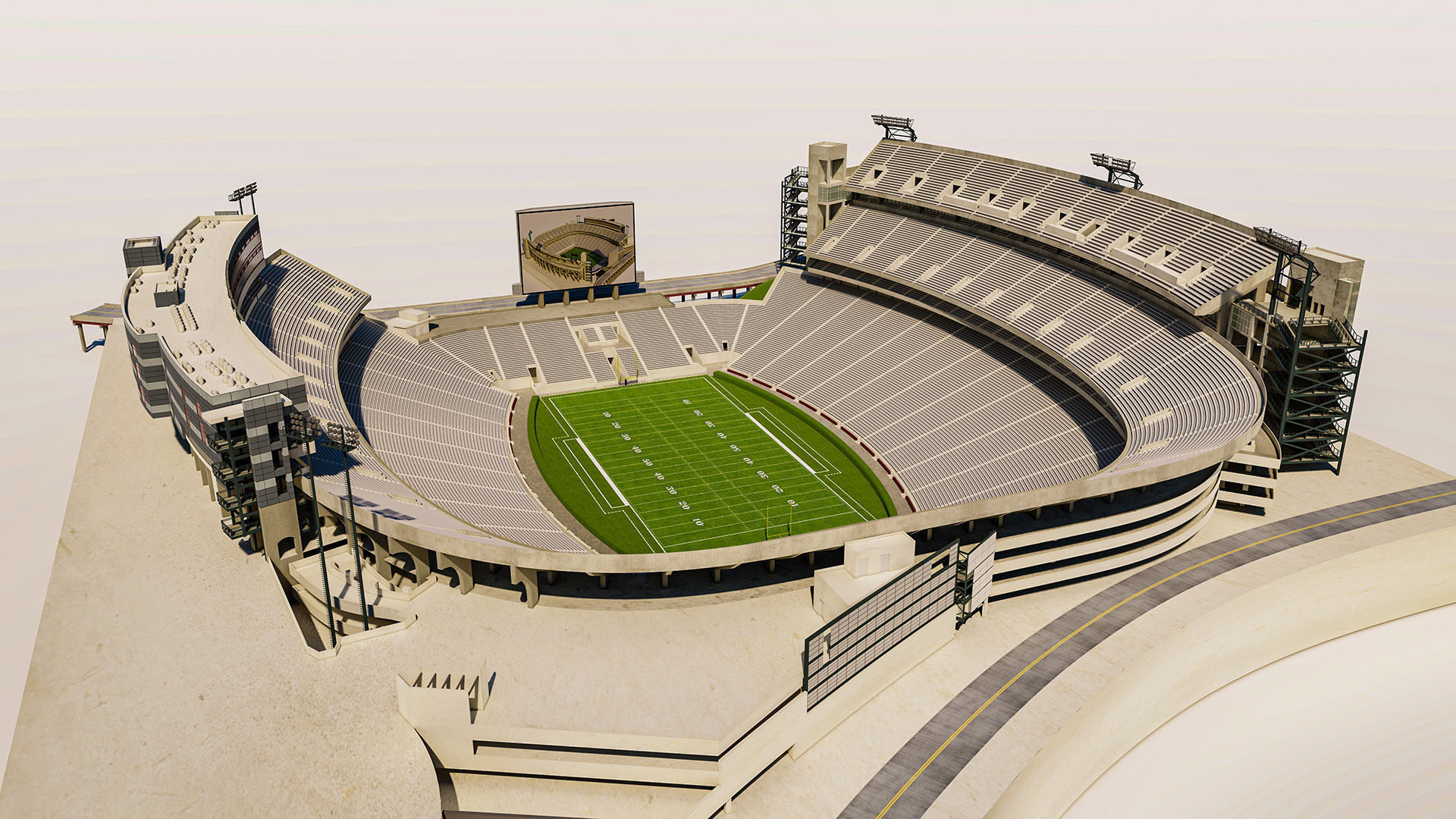 Sanford Stadium Georgia USA Low-poly 3D model_7